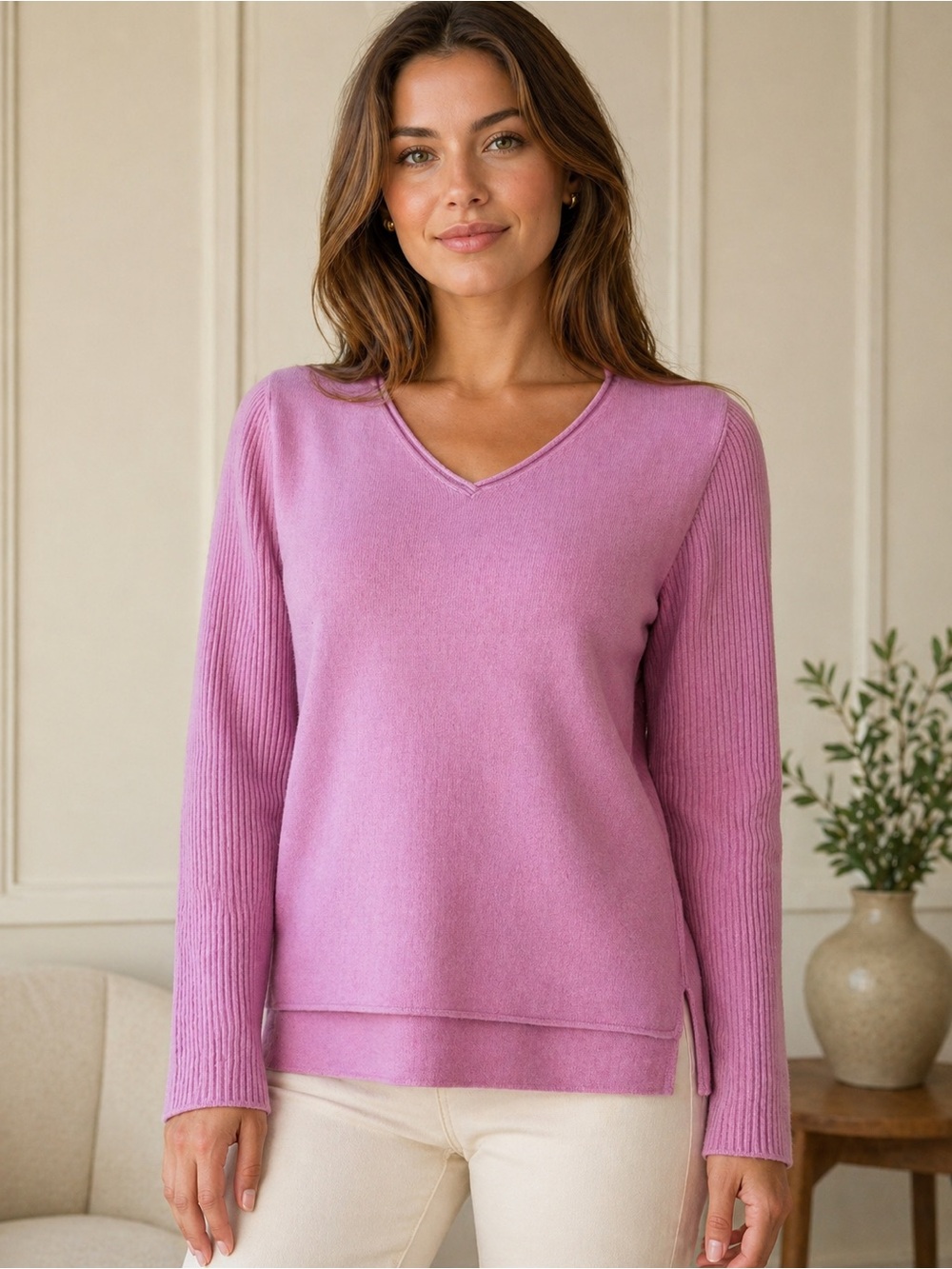 Sundance 100% Cashmere Pink V-Neck Sweater Quiet Luxury Summer Cozy XS NWOT